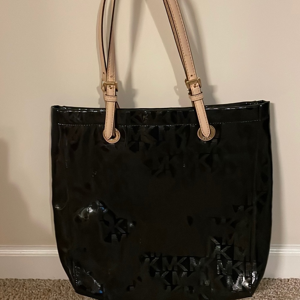 Michael Kors patent leather tote bag.